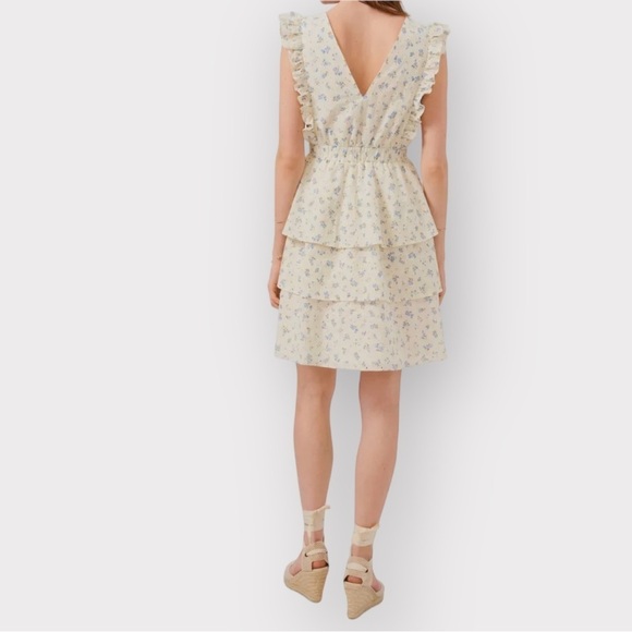 1. State Women's Ivory Eyelet Floral Tiered-Hem Dress Size L - Picture 2 of 9